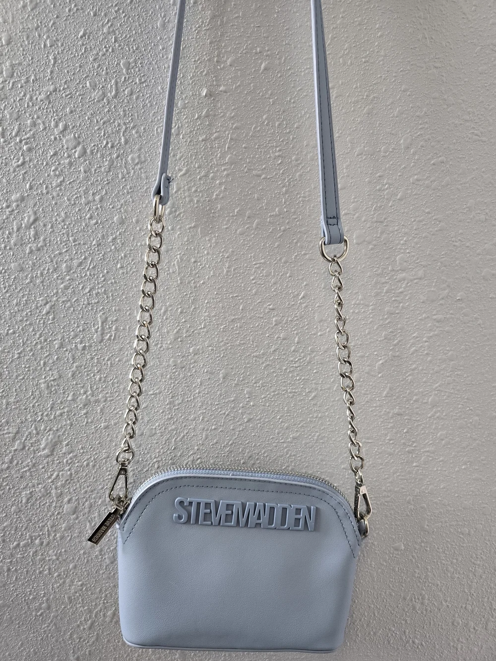 Steve Madden Powder Blue Cosmetic Pouch with Logo Detail